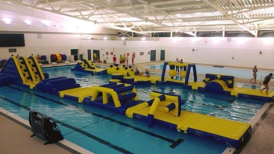 Atlantis inflatables in Scarborough Sports Village swimming pool