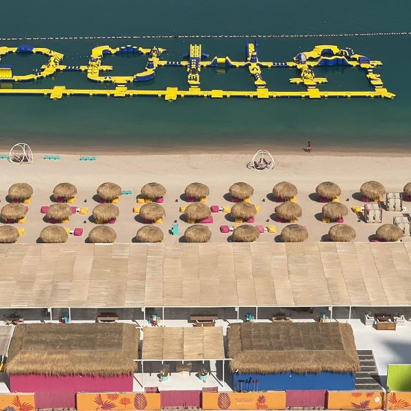 Inflatables Atlantis spelling out DOHA