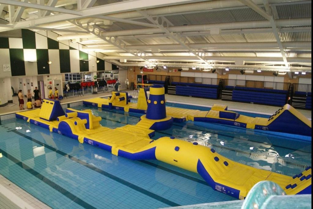 Aquarun inflatable at Saxon Pool